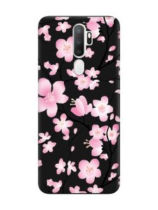 Матовий чорний чохол на Oppo A5 :: Квітуча сакура (принт 282)