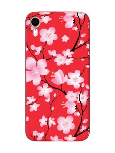 Матовий червоний чохол на Apple iPhone XR :: Квітуча сакура (принт 282)