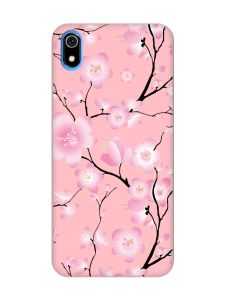 Матовий рожевий чохол на Xiaomi Redmi 7A :: Квітуча сакура (принт 282)