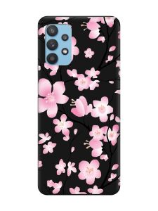 Матовий чорний чохол на Samsung Galaxy A32 :: Квітуча сакура (принт 282)