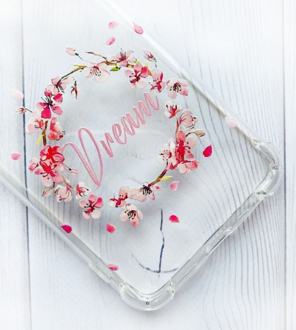 Чохол з потовщеними кутами на Samsung Galaxy S21 Plus :: Віночок з сакури (принт 284)