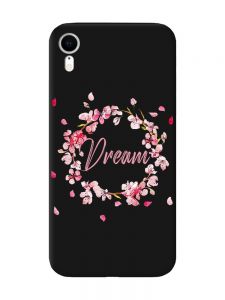 Матовий чорний чохол на Apple iPhone XR :: Віночок з сакури (принт 284)