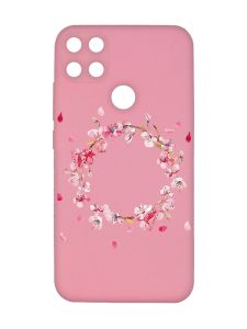 Матовий рожевий чохол на Xiaomi Redmi 10C :: Віночок з сакури (принт 284)