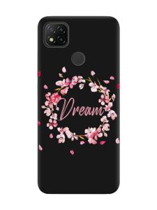 Матовий чорний чохол на Xiaomi Redmi 9C/10A :: Віночок з сакури (принт 284)