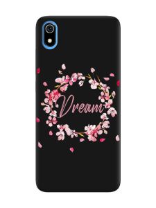 Матовий чорний чохол на Xiaomi Redmi 7A :: Віночок з сакури (принт 284)