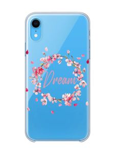 Прозорий чохол на iPhone XR :: Віночок з сакури (принт 284)