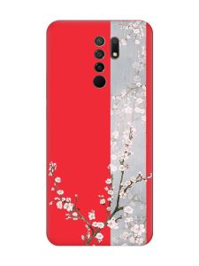 Матовий червоний чохол на Xiaomi Redmi 9 :: Квітуча сакура (принт 285)