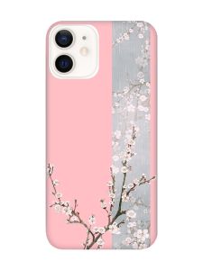 Матовий рожевий чохол на Apple iPhone 12 / 12 Pro (6.1) :: Квітуча сакура (принт 285)