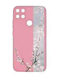 Матовий рожевий чохол на Xiaomi Redmi 10C :: Квітуча сакура (принт 285)