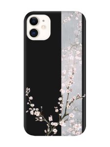 Матовий чорний чохол на Apple iPhone 11 (6.1) :: Квітуча сакура (принт 285)