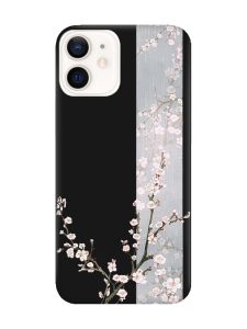 Матовий чорний чохол на Apple iPhone 12 / 12 Pro (6.1) :: Квітуча сакура (принт 285)