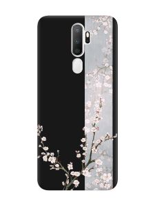 Матовий чорний чохол на Oppo A5 :: Квітуча сакура (принт 285)