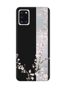 Матовий чорний чохол на Samsung Galaxy A31 :: Квітуча сакура (принт 285)