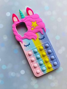 Чохол Поп-Іт Pop It для Samsung Galaxy M32 / A22 Єдиноріг Однорог Рожево-фіол.