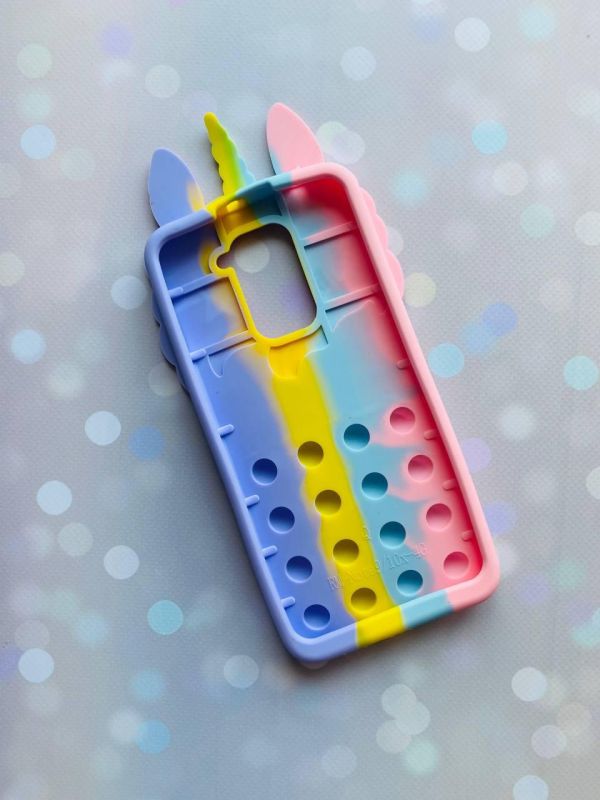 Чохол Поп-Іт Pop It на Xiaomi Redmi Note 9 Єдиноріг Однорог Рожево-фіол.