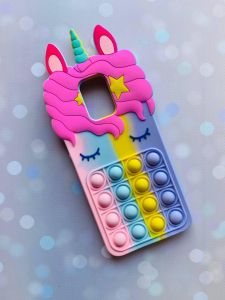 Чохол Поп-Іт Pop It Xiaomi Redmi Note 9 Pro / 9S / 9 Pro Max Єдиноріг Однорог Рожево-фіол.