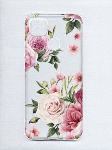 Чохол з потовщеними кутами на Xiaomi Redmi 9C/10A :: Рожеві квіти (принт 287)