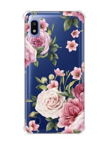 Чохол з потовщеними кутами на Samsung Galaxy A10 (2019)/A105 :: Рожеві квіти (принт 287)