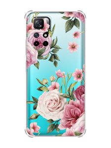 Чохол з потовщеними кутами на Xiaomi Redmi Note 11 4G :: Рожеві квіти (принт 287)