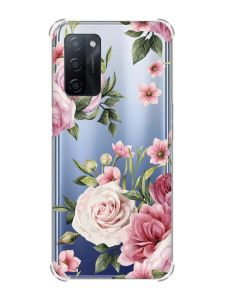 Чохол з потовщеними кутами на Oppo A55 :: Рожеві квіти (принт 287)