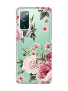 Прозорий чохол на Samsung Galaxy S20 FE :: Рожеві квіти (принт 287)