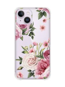 Чохол із потовщеними кутами на iPhone 14 :: Рожеві квіти (принт 287)