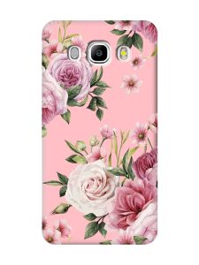 Матовий рожевий чохол на Samsung Galaxy J5(2016) J510 :: Рожеві квіти (принт 287)