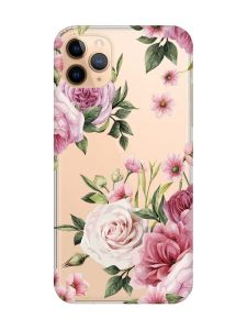 Прозорий чохол на iPhone 11 Pro Max (6,5) :: Рожеві квіти (принт 287)