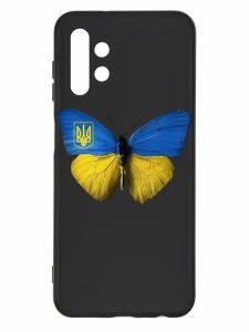 Матовий чорний чохол на Samsung Galaxy A13 4G :: Метелик Україна (принт 255)