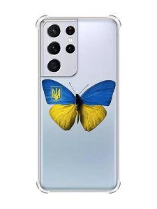 Чохол з потовщеними кутами на Samsung Galaxy S21 Ultra :: Метелик Україна (принт 255)