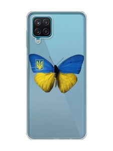Прозорий чохол на Samsung A12 4G :: Метелик Україна (принт 255)
