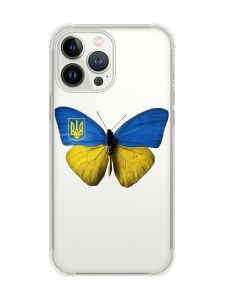 Чохол із потовщеними кутами на iPhone 14 Pro :: Метелик Україна (принт 255)