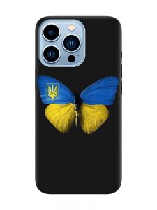 Матовий чорний чохол на Apple iPhone 13 Pro Max :: Метелик Україна (принт 255)