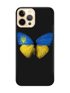 Матовий чорний чохол на Apple iPhone 12 Pro Max :: Метелик Україна (принт 255)