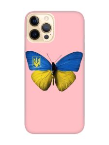 Матовий рожевий чохол на Apple iPhone 12 Pro Max :: Метелик Україна (принт 255)