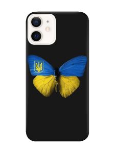 Матовий чорний чохол на Apple iPhone 12 / 12 Pro (6.1) :: Метелик Україна (принт 255)