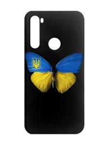 Матовий чорний чохол на Xiaomi Redmi Note 8 :: Метелик Україна (принт 255)