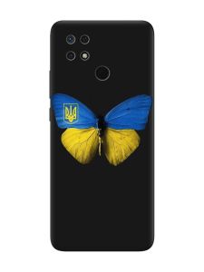 Матовий чорний чохол на Xiaomi Redmi 10C :: Метелик Україна (принт 255)