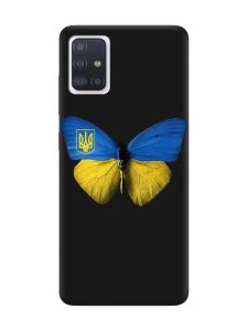 Матовий чорний чохол на Samsung Galaxy A51 :: Метелик Україна (принт 255)