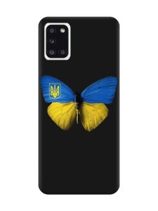 Матовий чорний чохол на Samsung Galaxy A31 :: Метелик Україна (принт 255)