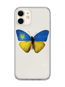Прозорий чохол на iPhone 12 mini :: Метелик Україна (принт 255)