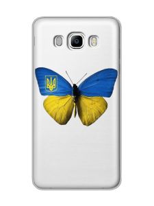 Прозорий чохол на Samsung Galaxy J7(2016) J710 :: Метелик Україна (принт 255)