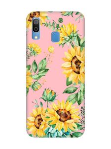 Матовий рожевий чохол на Samsung Galaxy A30 (2019) / A20 (2019) :: Соняхи (принт 288)