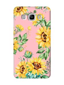 Матовий рожевий чохол на Samsung Galaxy J5(2016) J510 :: Соняхи (принт 288)