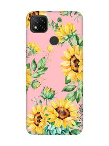 Матовий рожевий чохол на Xiaomi Redmi 9C/10A :: Соняхи (принт 288)