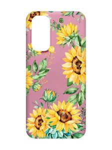 Матовий рожевий чохол на Xiaomi Redmi Note 11 4G :: Соняхи (принт 288)