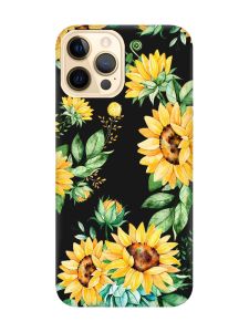 Матовий чорний чохол на Apple iPhone 12 Pro Max :: Соняхи (принт 288)