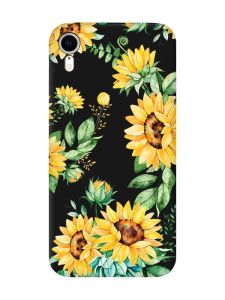 Матовий чорний чохол на Apple iPhone XR :: Соняхи (принт 288)