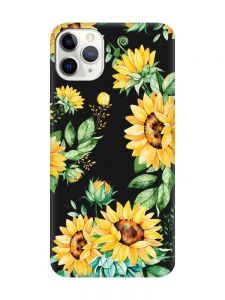 Матовий чорний чохол на iPhone 11 Pro Max (6.5) :: Соняхи (принт 288)