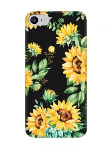 Матовий чорний чохол на iPhone 7 / 8 :: Соняхи (принт 288)